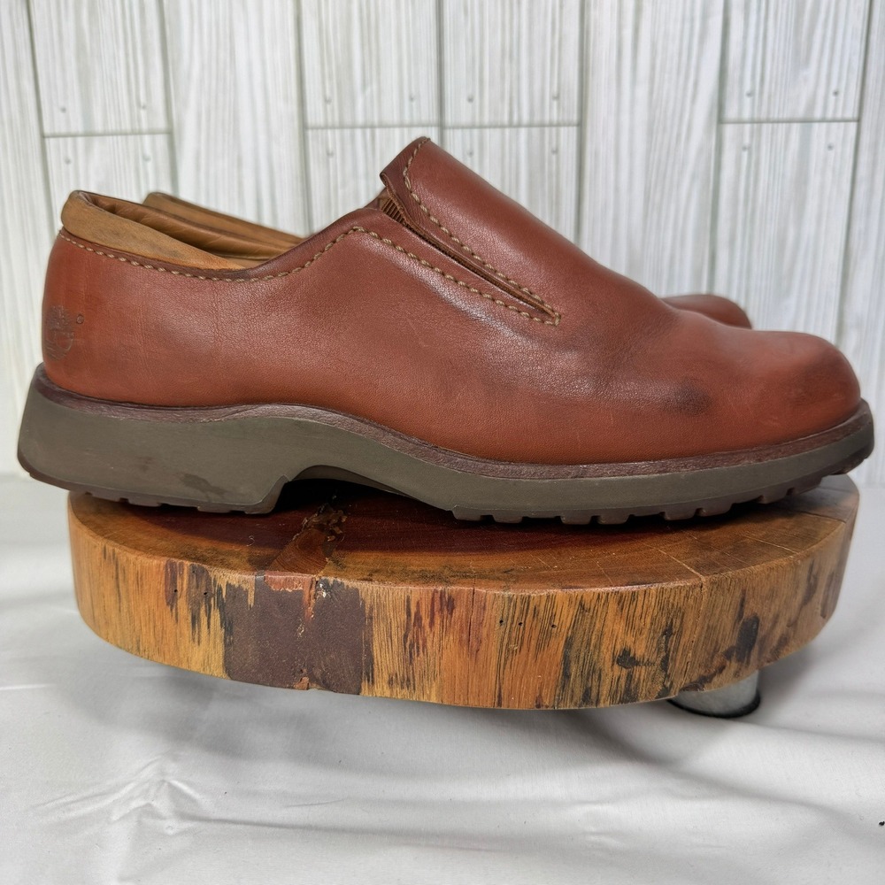Timberland Smart Comfort Brown Leather Slip On Loafers Shoes Womens 9M 15393